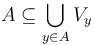 A \subseteq \bigcup_{y \in A} V_y